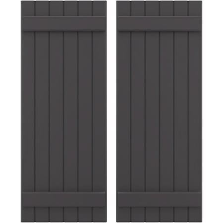 Americraft 6-Board (2 Batten) Exterior Real Wood Joined Board-n-Batten Shutters, ARW101BB621X50SMH